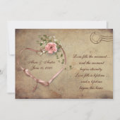 Vintage Wedding Roos Briefkaart (Voorkant)