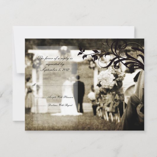 Vintage Wedding RSVP Kaartje (Voorkant)