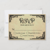  Vintage Wedding  RSVP Kaartje (Voorkant)