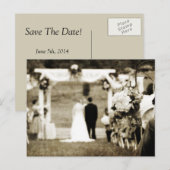 Vintage Wedding Save the Date Aankondigingskaart (Voorkant / Achterkant)