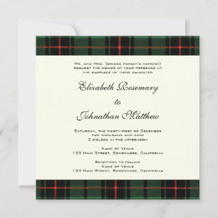 Vintage Wedding, Tartan Davidson Modern Pattern Kaart