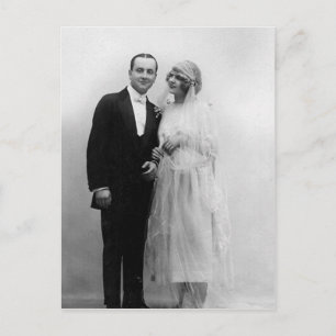 Vintage Wedding the Bride and Groom Briefkaart