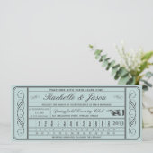 Vintage Wedding Ticket II Punchout Kaart (Staand voorkant)