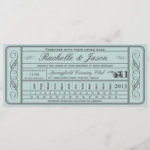 Vintage Wedding Ticket II Punchout Kaart