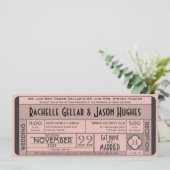 Vintage Wedding Ticket Invitation IV — 40 ans (Debout devant)