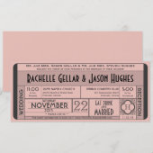 Vintage Wedding Ticket Invitation IV — 40 ans (Devant / Derrière)