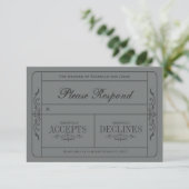 Vintage Wedding Ticket RSVP (Staand voorkant)
