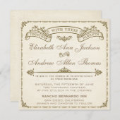 Vintage Wedding Uitnodiging (Voorkant / Achterkant)