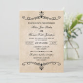 Vintage Wedding Uitnodiging (Staand voorkant)