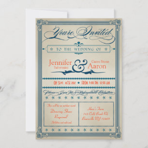 Vintage Wedding Uitnodiging