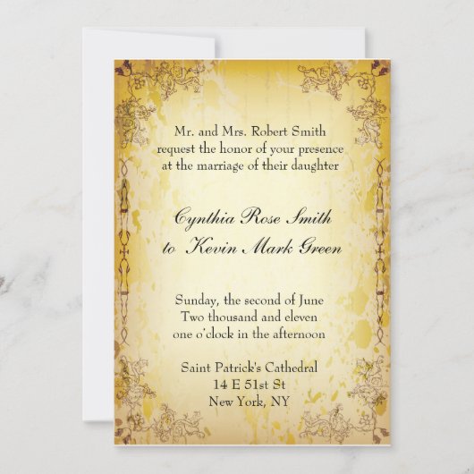 Vintage Wedding Uitnodiging (Voorkant)