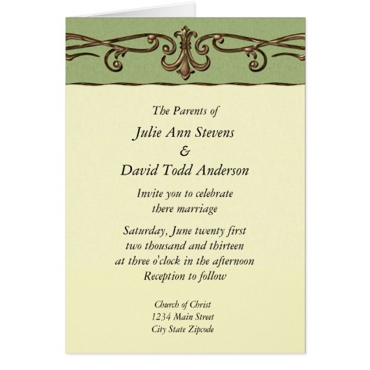 Vintage Wedding Uitnodiging (Voorkant)