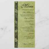 Vintage Wedding, Victoriaans druivenbladeren Menu (Voorkant)