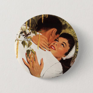 Vintage Wedding Voorstel, Love and Romance Ronde Button 5,7 Cm