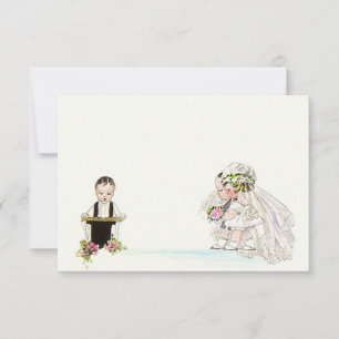 Vintage Wedding Vows Bride Groom Blank 3,5 inch x5