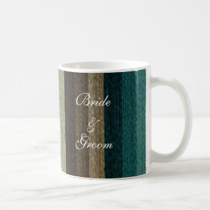 Vintage Wedding, Warm Autumn Stripes Pattern Koffiemok