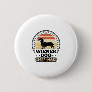Vintage Weense Hond Opa Dachshund Shirt Ontwerp_ Ronde Button 5,7 Cm