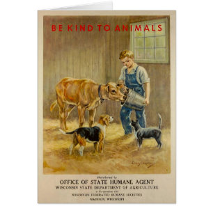 Vintage - wees diervriendelijk - landbouwhuisdiere