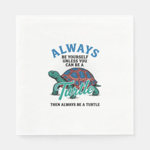Vintage Wees Jezelf Schildpad Shirt Ontwerp_1 Servet