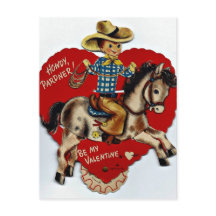 Vintage Wees mijn Valentijn Cowboy