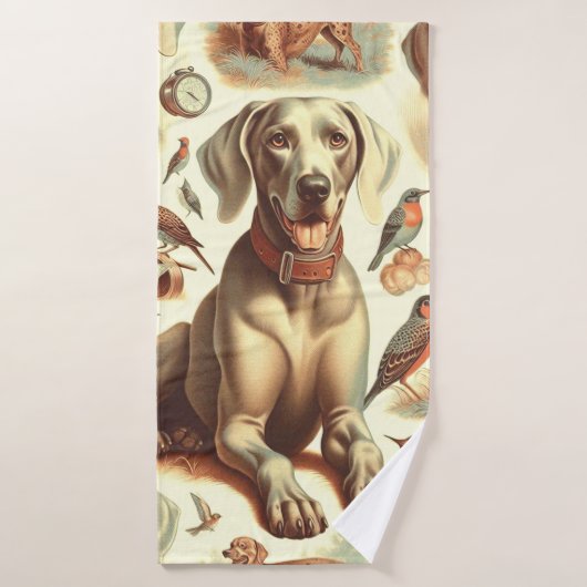 Vintage Weimaraner sans fil (Serviette de bain)