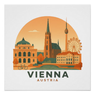 Vintage Wenen Oostenrijk Poster – Retro Reis Kunst Perfect Poster