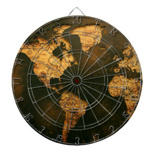 Vintage Wereldkaart Antieke Cartografie Kunst Dartbord