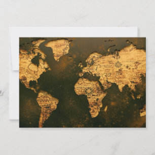 Vintage Wereldkaart Antieke Cartografie Kunst Feestdagenkaart