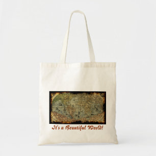 Vintage Wereldkaart Canvas tas