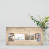 Vintage Wereldkaart Oude Huwelijks Dank Je Bedankkaart (Staand voorkant)