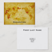 Vintage Wereldkaart Visitekaartje (Voorkant / Achterkant)