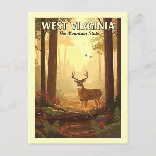 Vintage West Virginia Briefkaart (Voorkant)