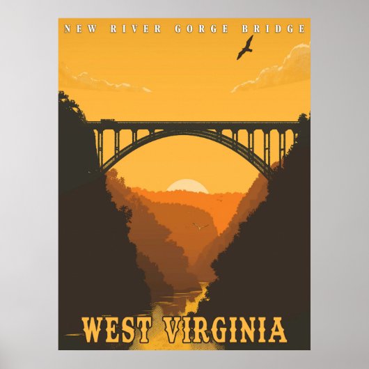 Vintage West Virginia Poster (Voorkant)