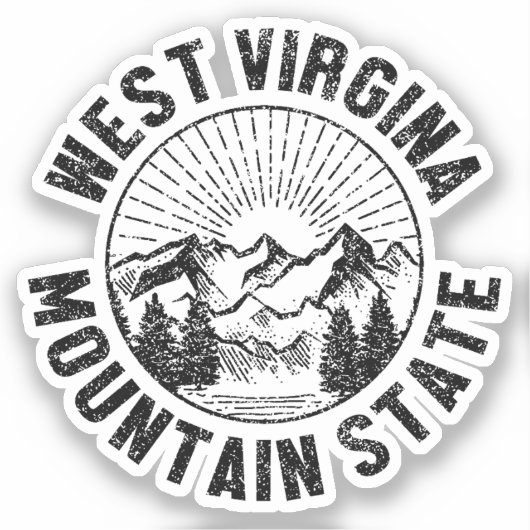 Vintage West Virginia Sticker (Voorkant)