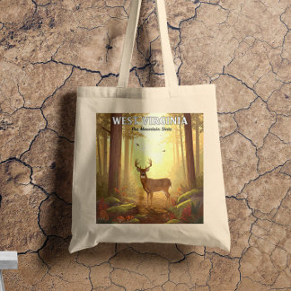 Vintage West Virginia Tote Bag