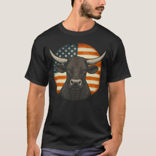 Vintage Western Bull Amerikaanse Vlag Patriottisch T-shirt