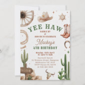 Vintage Western Cowboy Birthday Invitation  (Devant)
