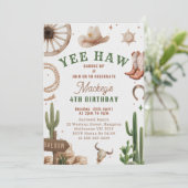 Vintage Western Cowboy Birthday Invitation  (Debout devant)