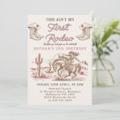 Vintage Western Cowboy Birthday Invitation  (Debout devant)