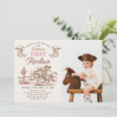 Vintage Western Cowboy First Rodeo Invitation  (Debout devant)