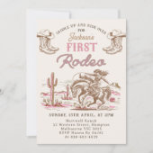 Vintage Western Cowboy First Rodeo Invitation  (Devant)