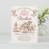 Vintage Western Cowboy First Rodeo Invitation  (Debout devant)