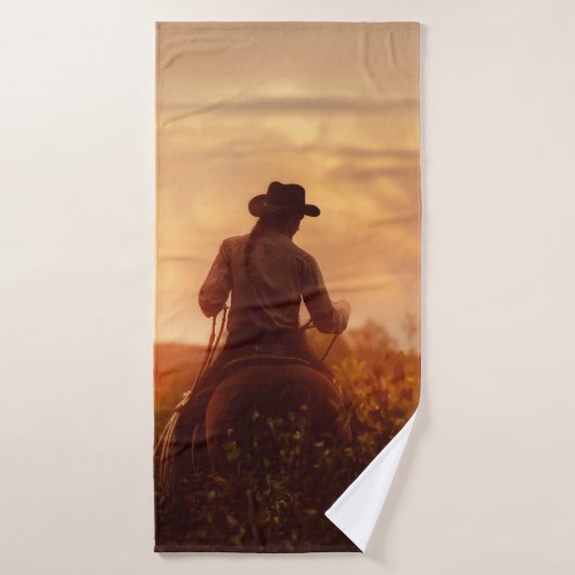 Vintage western cowboy portrait (Serviette de bain)