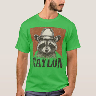 Vintage Western Cowboy Waylon Wasbeer voor Mannen T-shirt