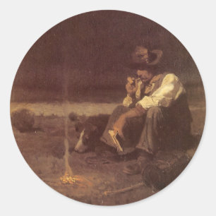 Vintage Western Cowboys, Plains Herder door NC Wye Ronde Sticker