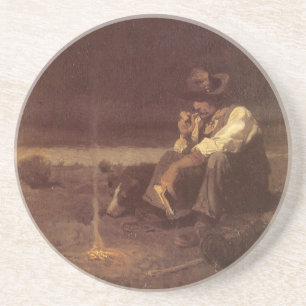 Vintage Western Cowboys, Plains Herder door NC Wye Zandsteen Onderzetter
