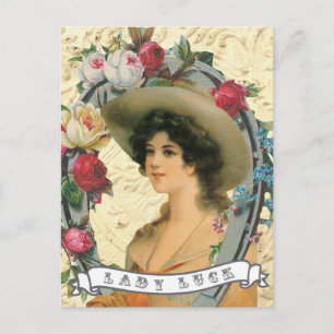 Vintage western cowgirl photo carte postale