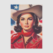 Vintage Western Pin-up Tissuepapier (Voorkant)