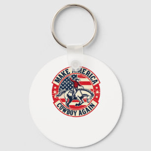 Vintage Western Rodeo Usa Vlag Maakt Amerika Een K Sleutelhanger