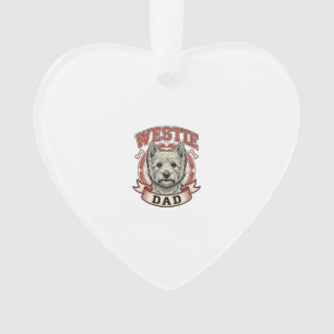 Vintage Westie vader hondenliefhebber shirt ontwer Ornament